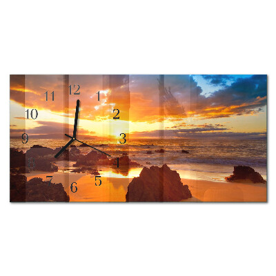 Horloge horizontale en verre Le crépuscule tombe