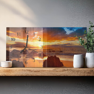 Horloge horizontale en verre Le crépuscule tombe