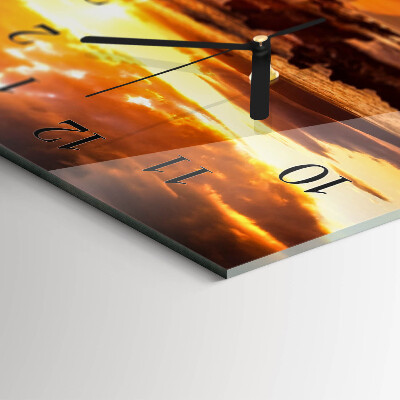 Horloge horizontale en verre Le crépuscule tombe
