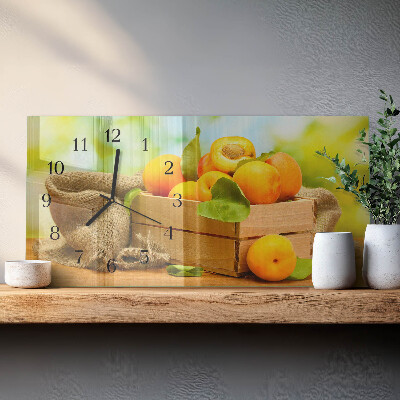Horloge horizontale en verre Abricots