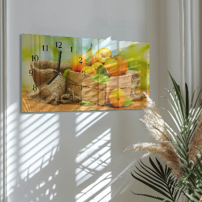 Horloge horizontale en verre Abricots