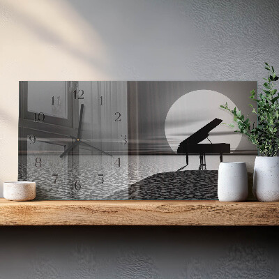 Horloge horizontale en verre Piano d'appoint