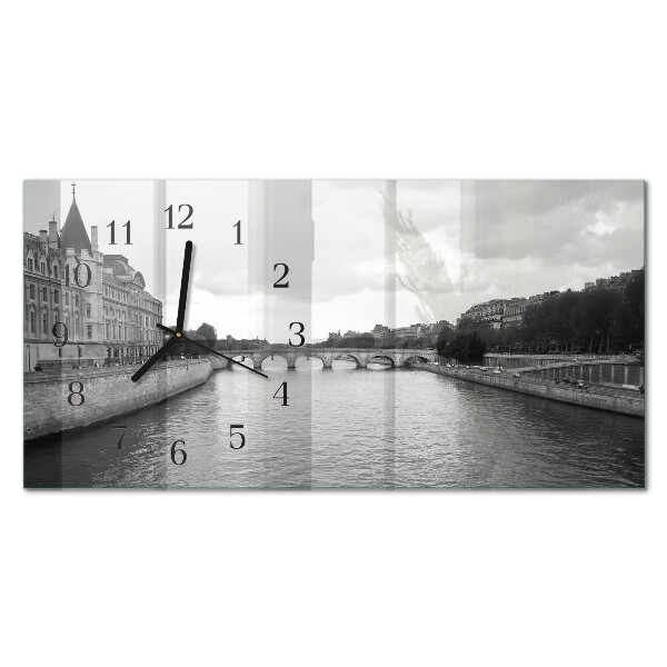 Horloge horizontale en verre Ponts parisiens