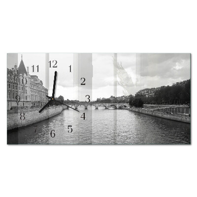 Horloge horizontale en verre Ponts parisiens