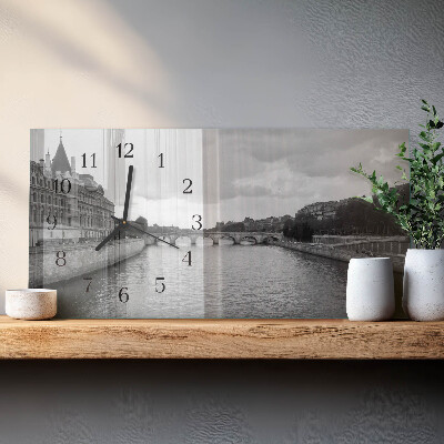 Horloge horizontale en verre Ponts parisiens