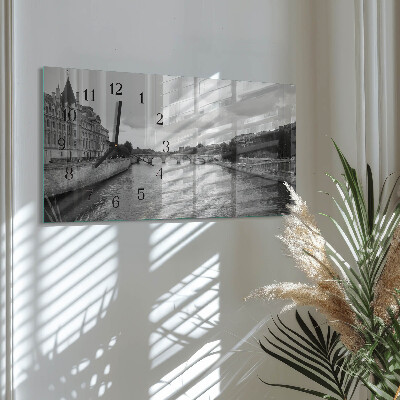 Horloge horizontale en verre Ponts parisiens