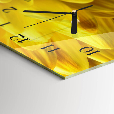 Horloge horizontale en verre Chrysanthèmes