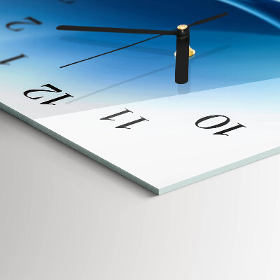 Horloge horizontale en verre Vagues bleues