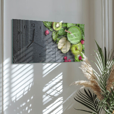 Horloge horizontale en verre Salade de fruits