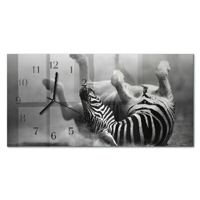 Horloge horizontale en verre Zèbre africain