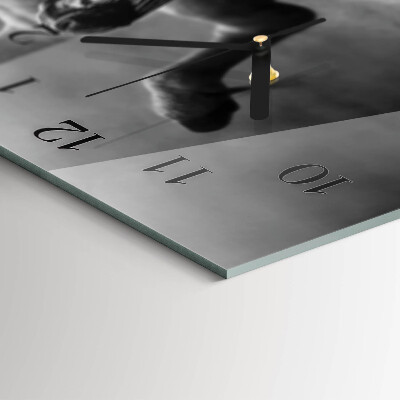 Horloge horizontale en verre Zèbre africain