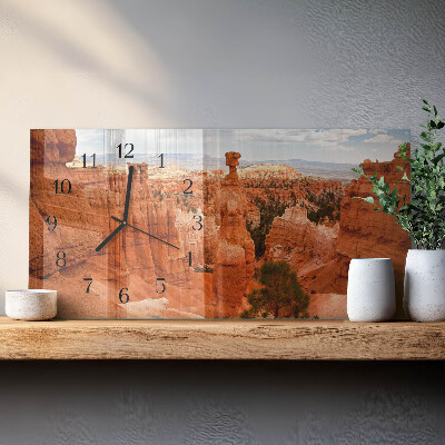 Horloge horizontale en verre Canyon de bryce