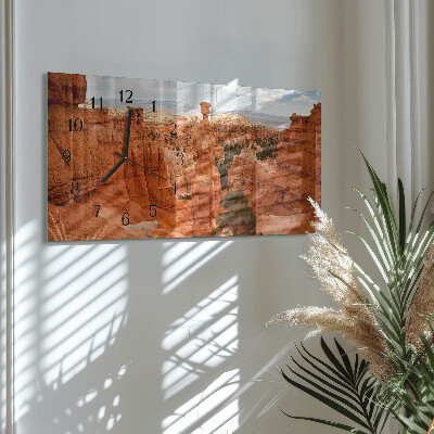 Horloge horizontale en verre Canyon de bryce