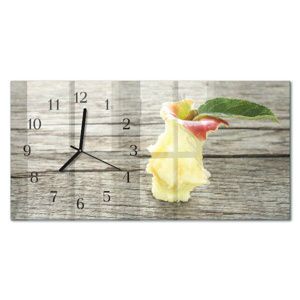 Horloge horizontale en verre Restes de pommes