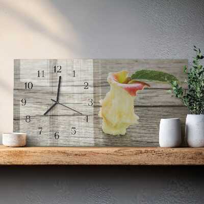 Horloge horizontale en verre Restes de pommes