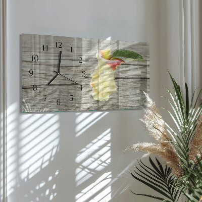 Horloge horizontale en verre Restes de pommes