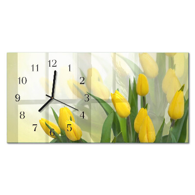 Horloge horizontale en verre Tulipes de jardin