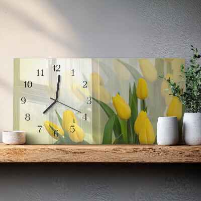 Horloge horizontale en verre Tulipes de jardin