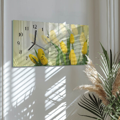 Horloge horizontale en verre Tulipes de jardin