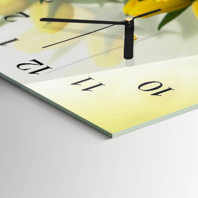 Horloge horizontale en verre Tulipes de jardin