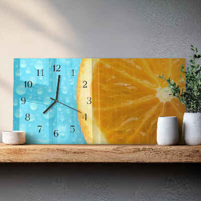 Horloge horizontale en verre Agrumes orange