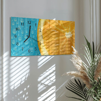 Horloge horizontale en verre Agrumes orange