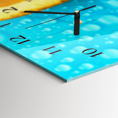 Horloge horizontale en verre Agrumes orange
