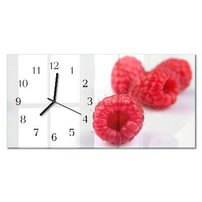 Horloge horizontale en verre Framboises des bois