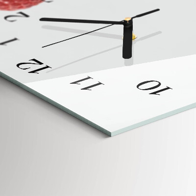 Horloge horizontale en verre Framboises fraîches