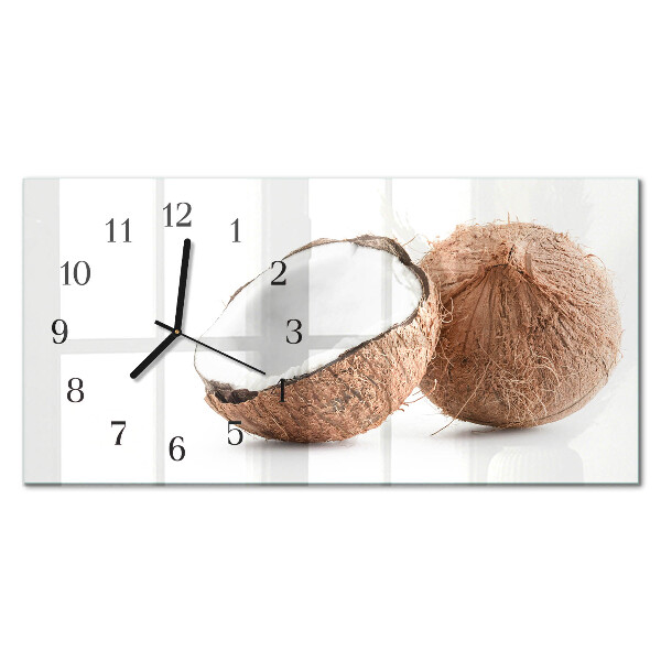 Horloge horizontale en verre Noix de coco exotiques