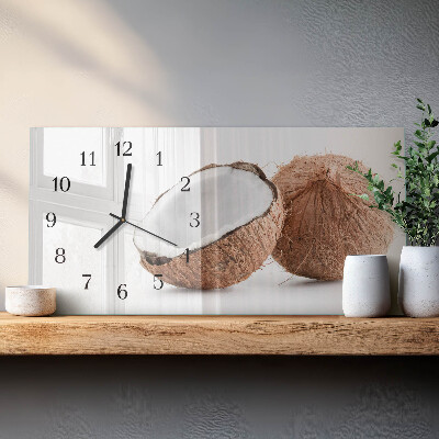 Horloge horizontale en verre Noix de coco exotiques