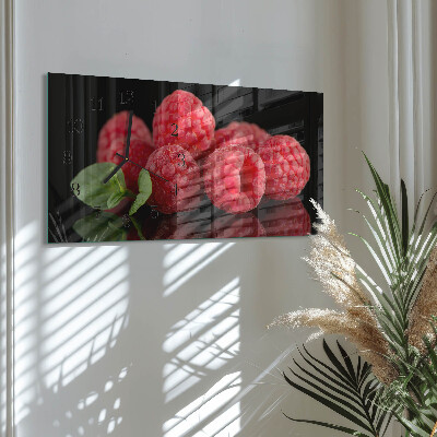 Horloge horizontale en verre Framboises du buisson