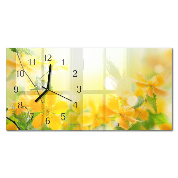 Horloge horizontale en verre Fleurs coupées