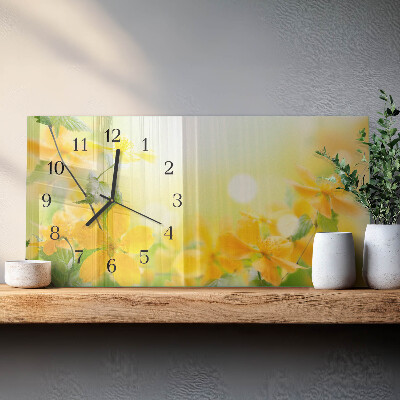 Horloge horizontale en verre Fleurs coupées