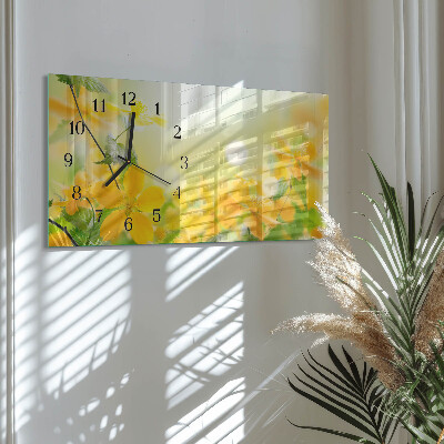 Horloge horizontale en verre Fleurs coupées