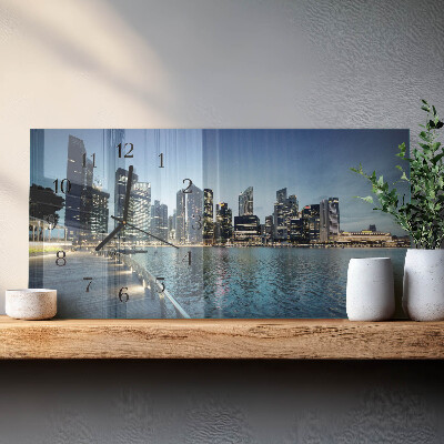 Horloge horizontale en verre La ville la nuit