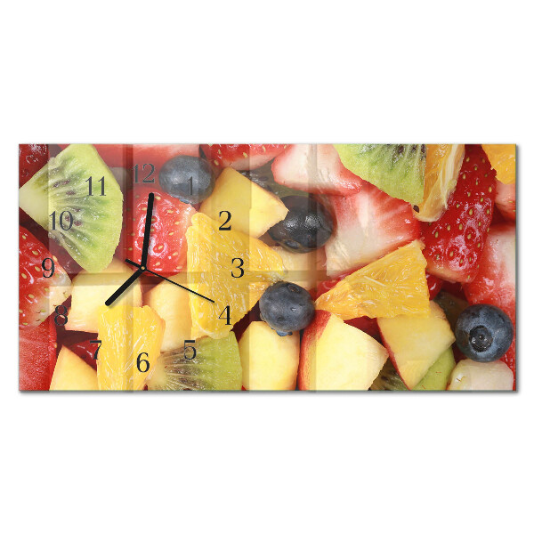 Horloge horizontale en verre Salade de fruits
