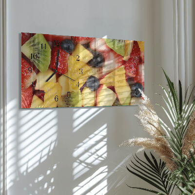 Horloge horizontale en verre Salade de fruits