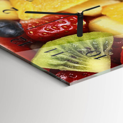 Horloge horizontale en verre Salade de fruits