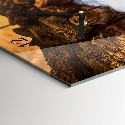 Horloge horizontale en verre Coucher de soleil