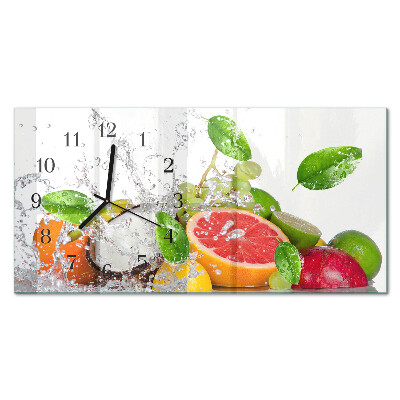Horloge horizontale en verre Fruits engloutis