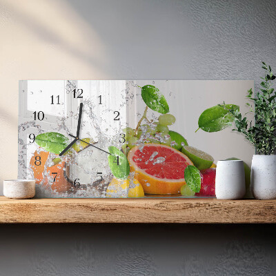Horloge horizontale en verre Fruits engloutis