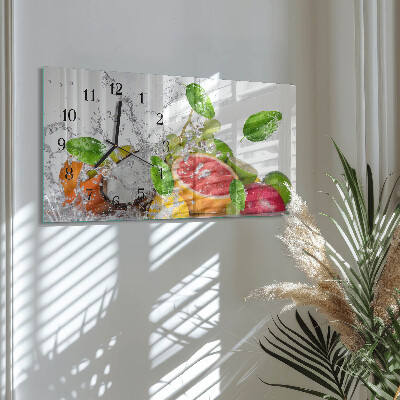 Horloge horizontale en verre Fruits engloutis