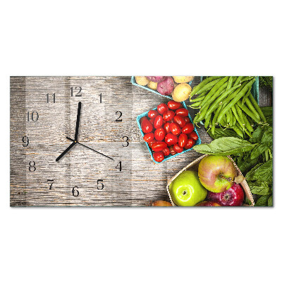 Horloge horizontale en verre Légumes