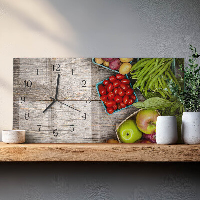 Horloge horizontale en verre Légumes