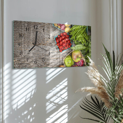 Horloge horizontale en verre Légumes