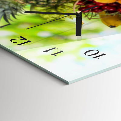Horloge horizontale en verre Légumes et fruits