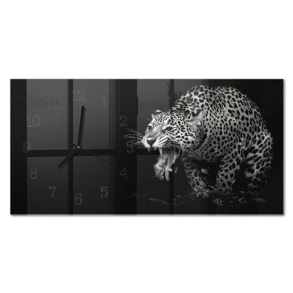Horloge horizontale en verre Jaguar américain