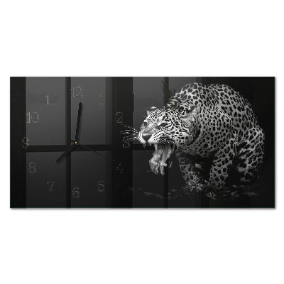 Horloge horizontale en verre Jaguar américain