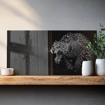 Horloge horizontale en verre Jaguar américain